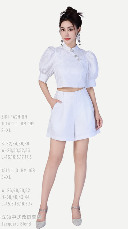 Xi Oriental Jacquard Qipao Top