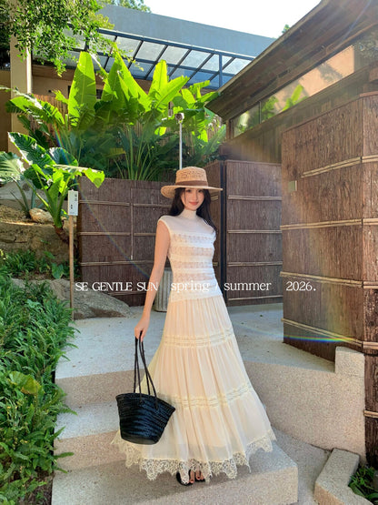 Luna Hollow Lace Knit Top