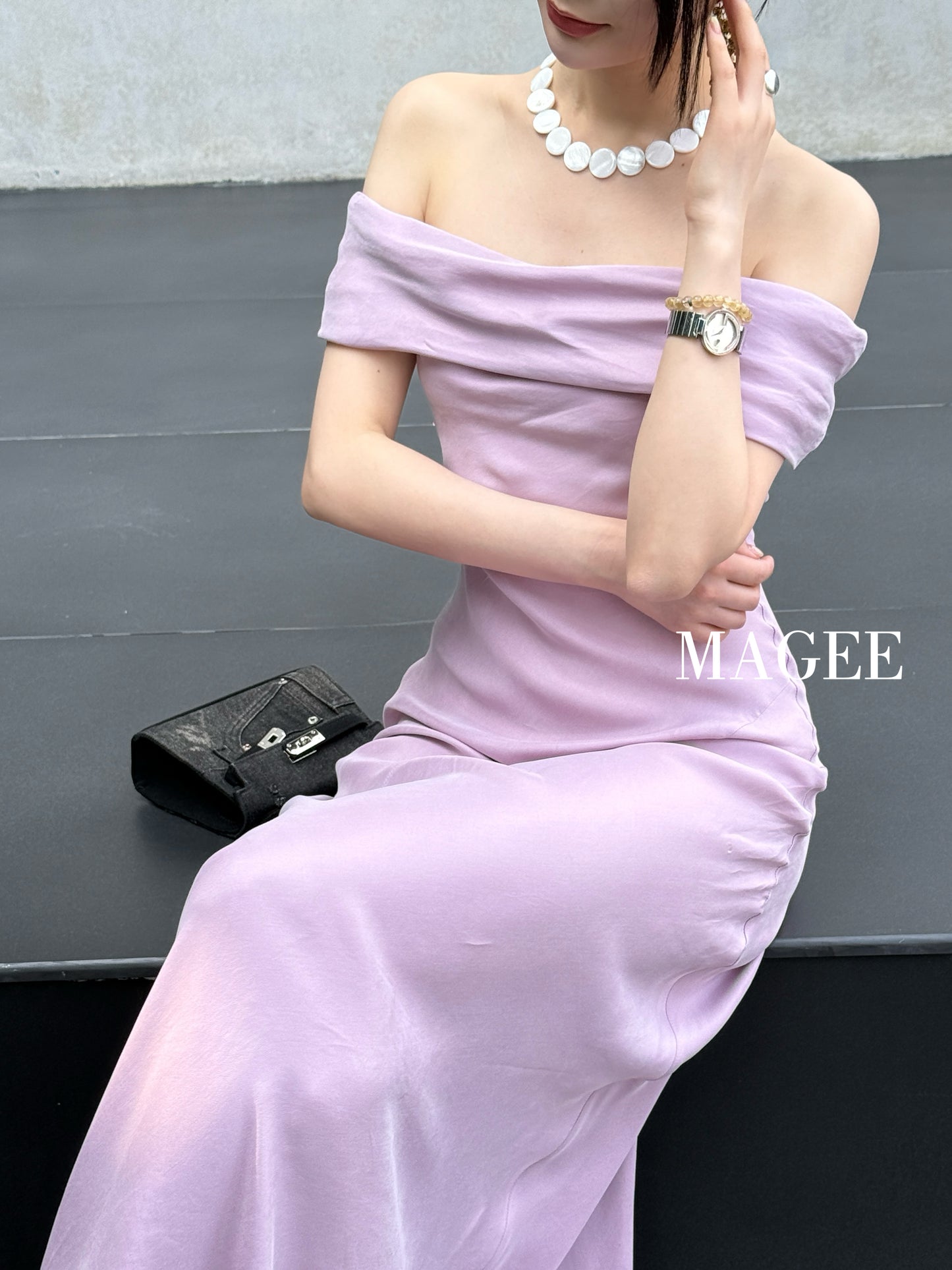 Magee Off Shoulder Evening Dress