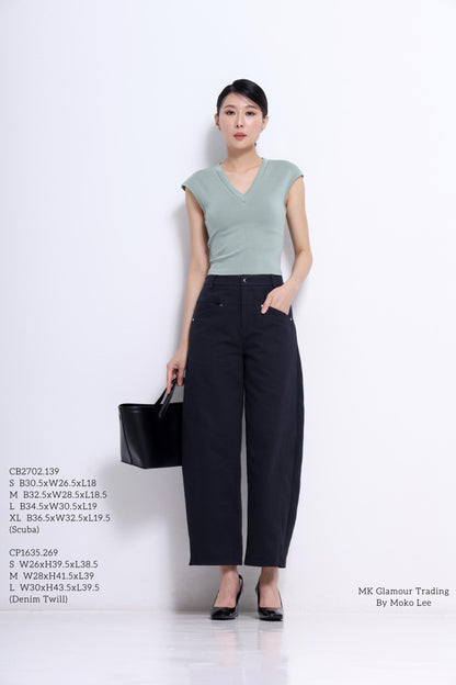 Trisha V-Neck Scuba Top