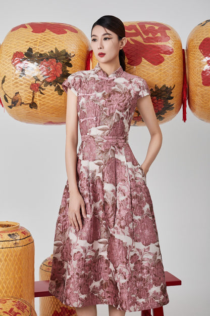 Hong Orient Crystal Qipao Dress
