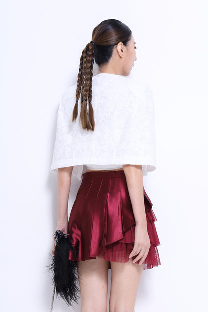 Lia Front Tie Cropped Cape