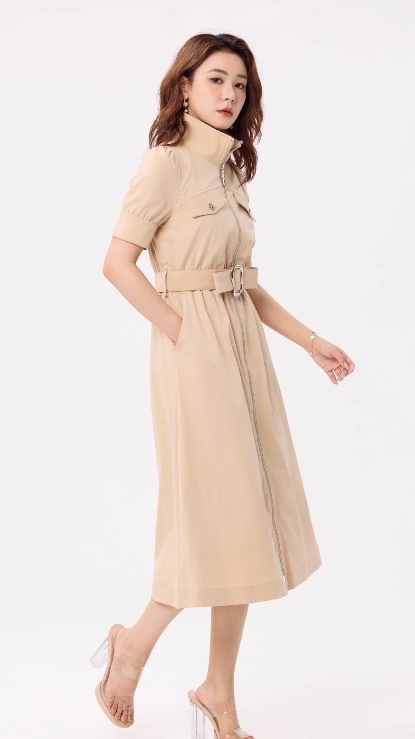 Ziri Aline Belted Midi Dress