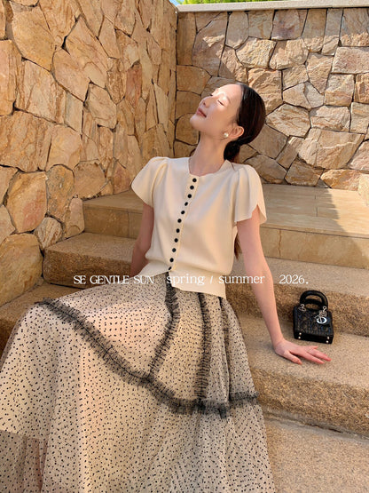 Faye Polka Dot Tulle Skirt