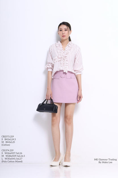 Hara Ruffle Collar Top