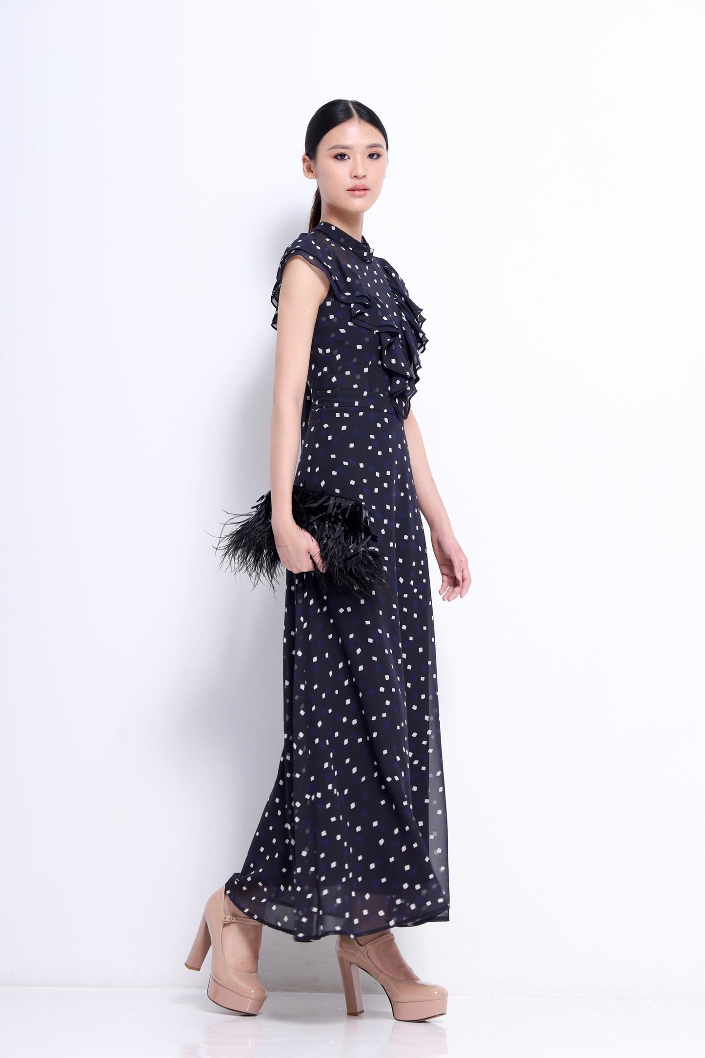 Dauphine Ruffle Chiffon Dress