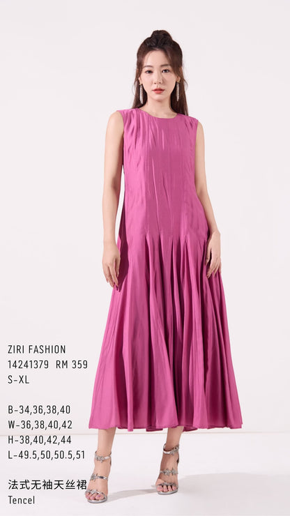 Ziri Tencel Pleated Dress