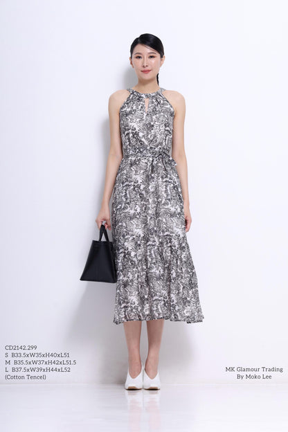 Mona Cut In Printed Dress