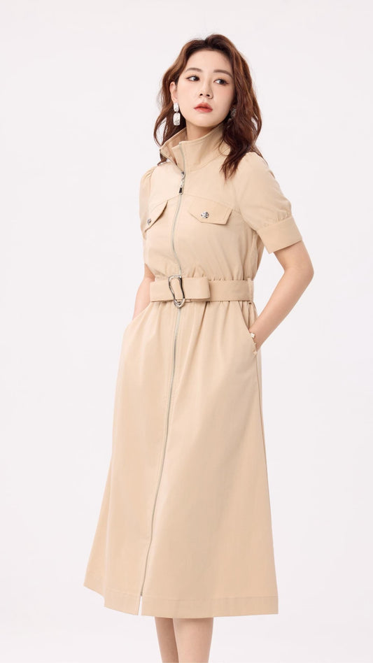 Ziri Aline Belted Midi Dress