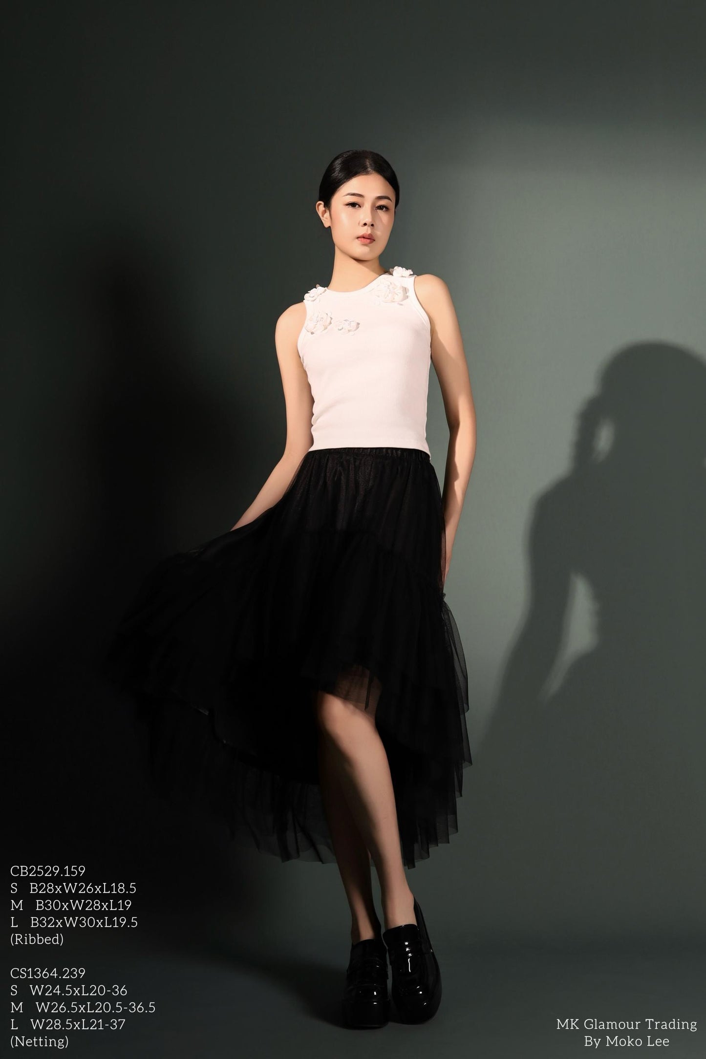 Pansy Asymmetrical Tulle Skirt