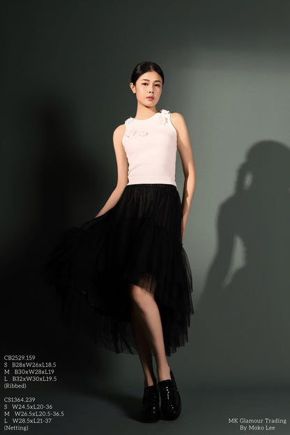 Pansy Asymmetrical Tulle Skirt