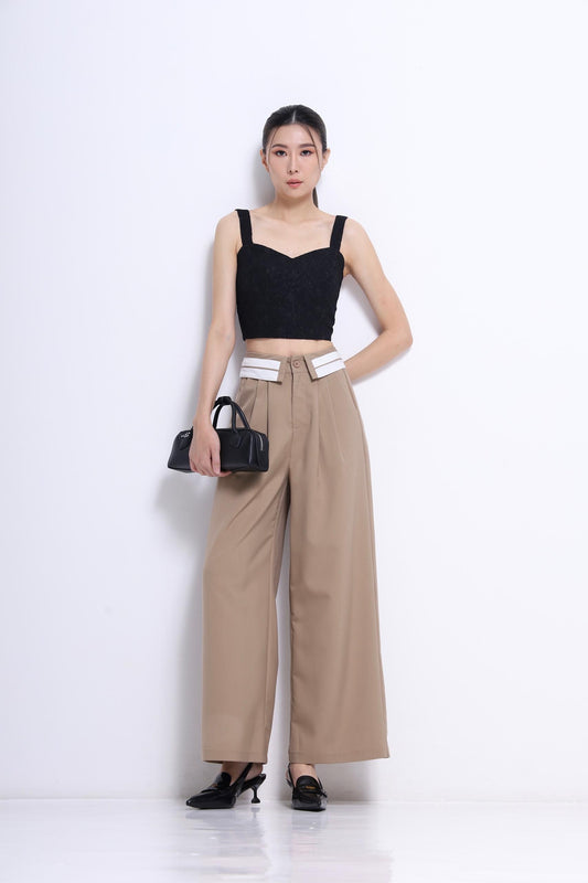 Ray Foldover Waist Wide Leg Pants