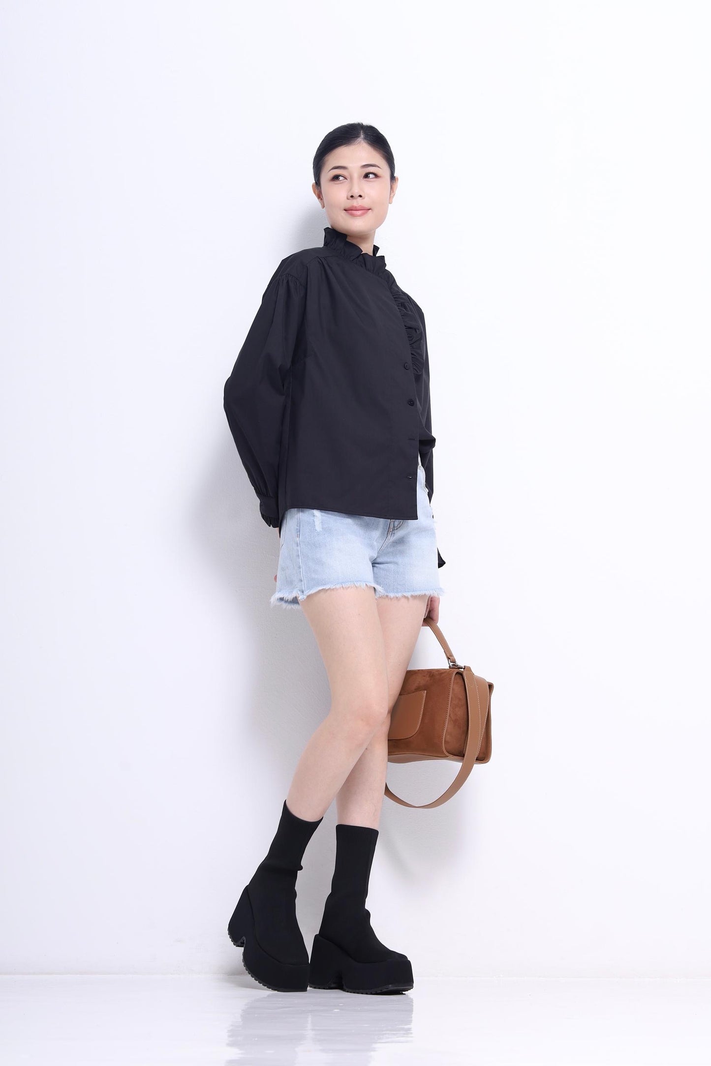 Marant Ruffle Collar Asymmetrical Shirt