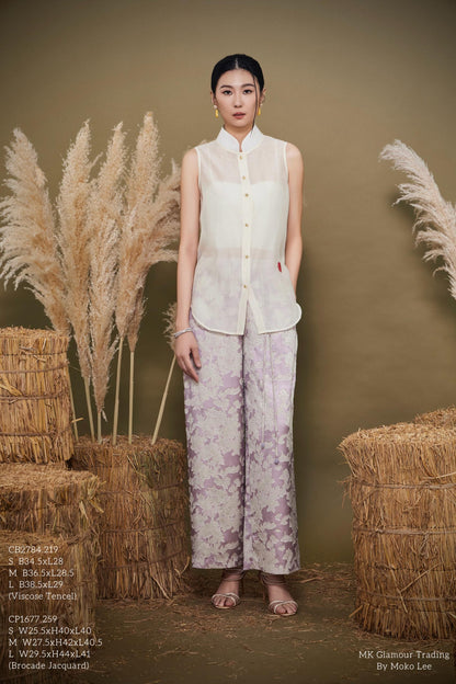 Zhi Orient Tencel Mandarin Shirt