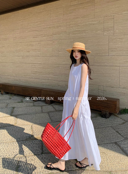 Kyla Cotton Linen Asymmetrical Dress