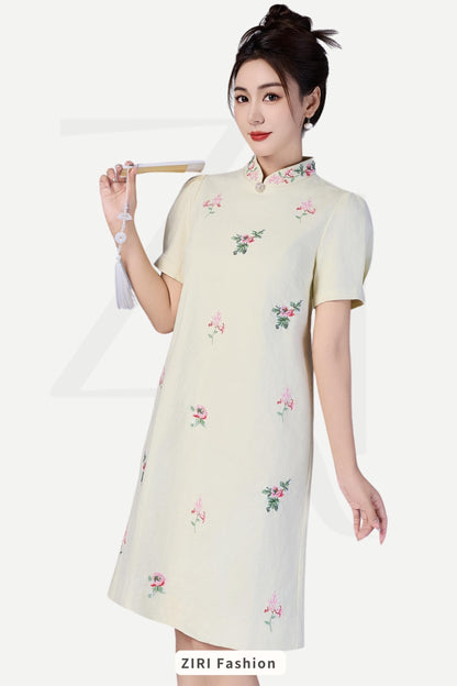 Nin Denim Qipao Dress