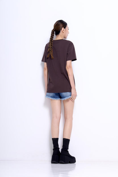 Puppy Embroidered Oversized Tee