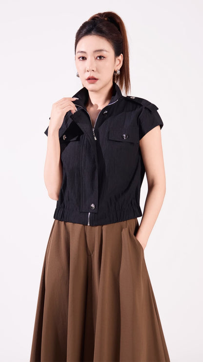 Ziri Biker Cropped Vest