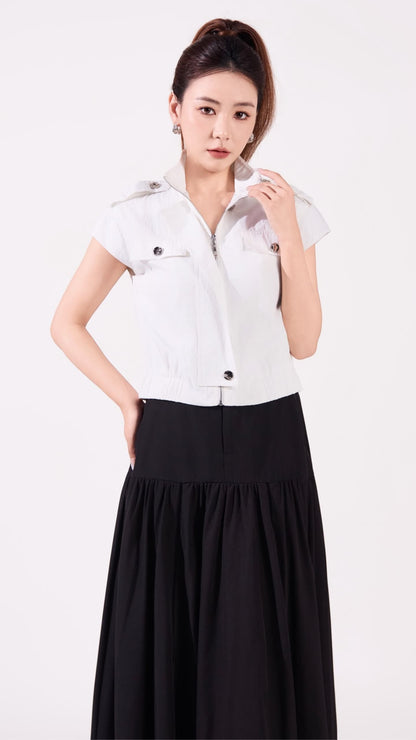 Ziri Biker Cropped Vest