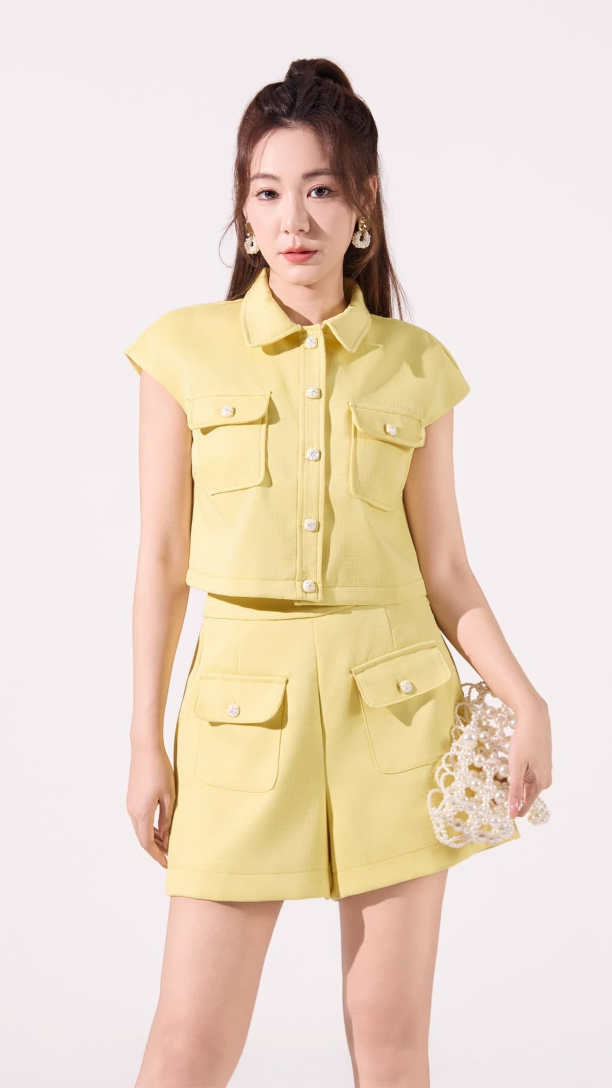 Ziri Tweed Boxy Cropped Top