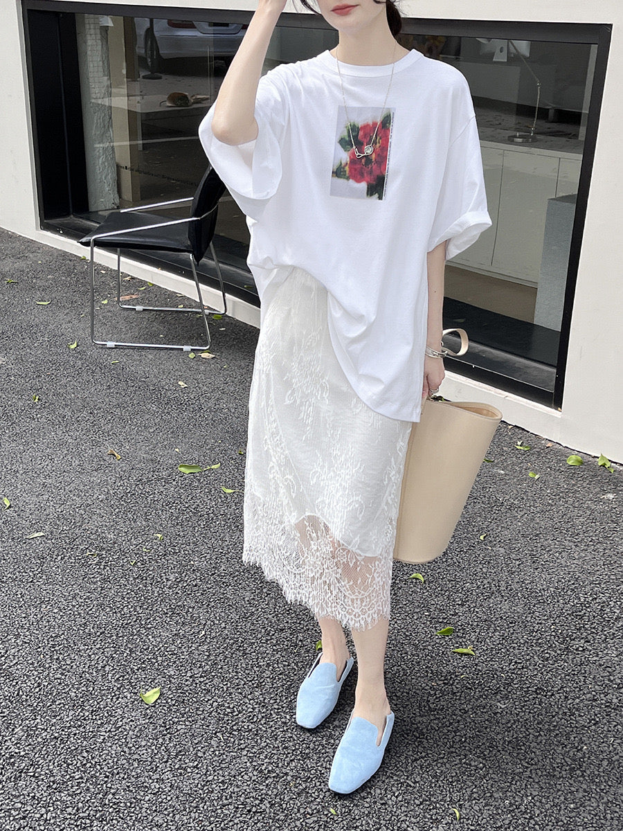 Laurine Lace Overlay Midaxi Skirt