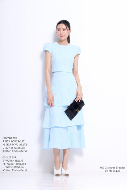 Hana Embroidered Flower Layered Skirt