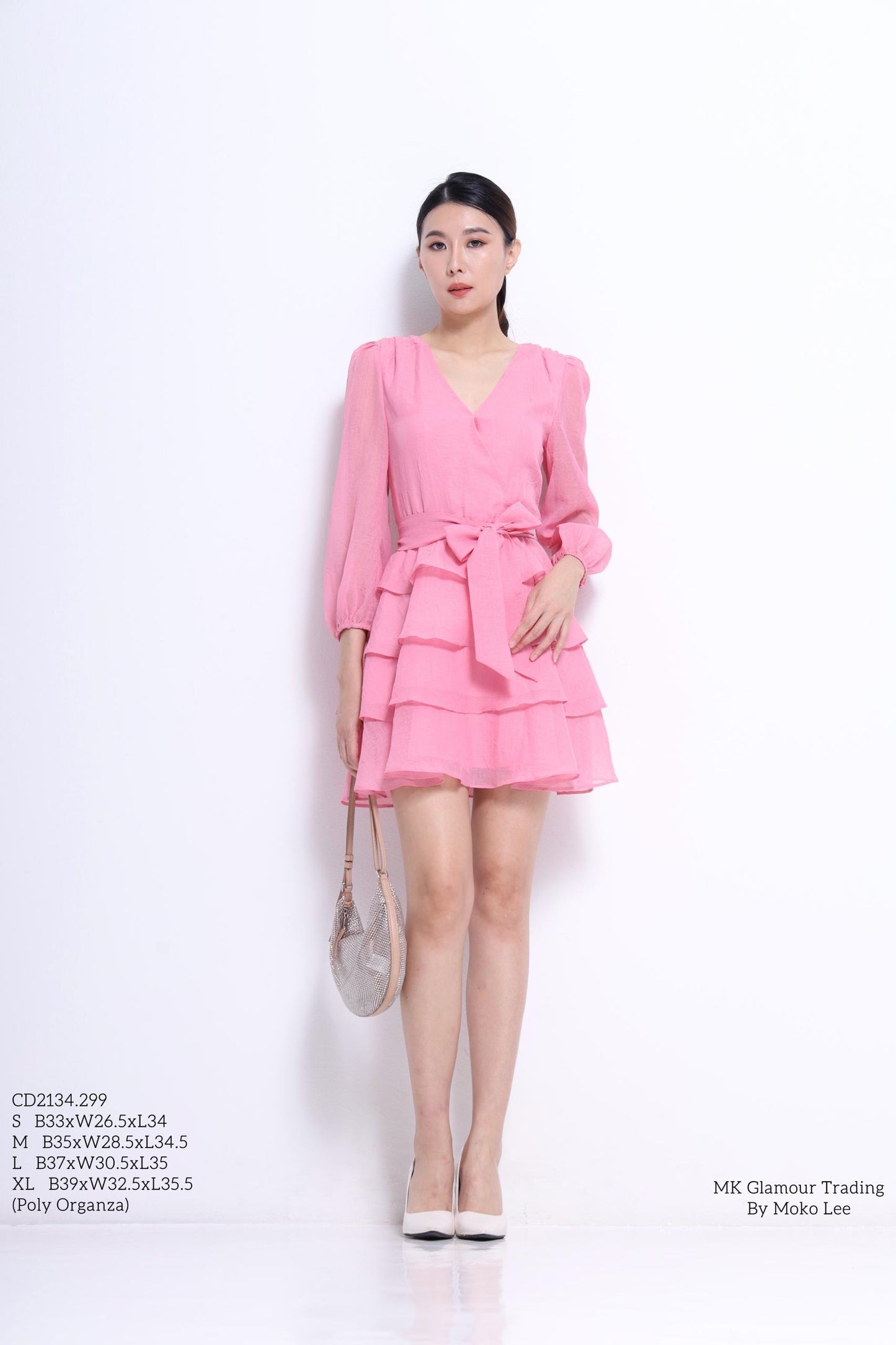 Celeste V-Neck Ruffles Midi Dress