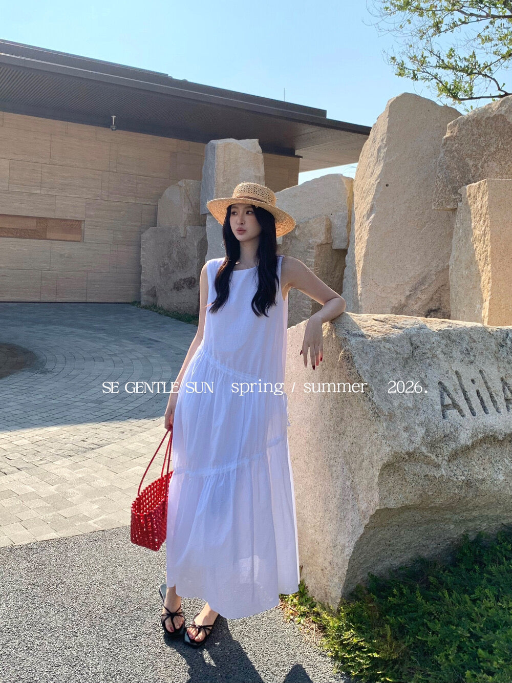 Kyla Cotton Linen Asymmetrical Dress