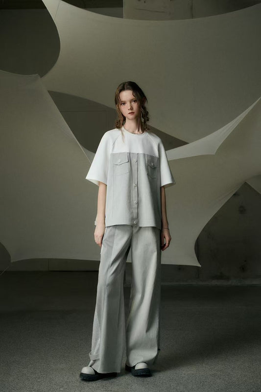 Lera Oversized Bicolor Denim Set