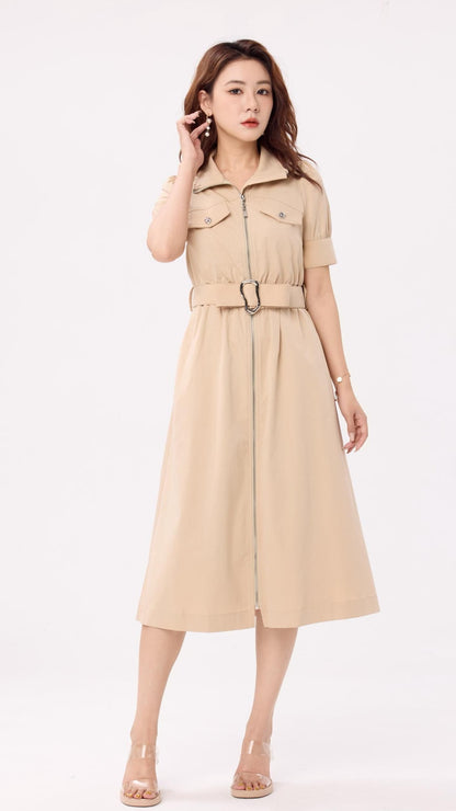 Ziri Aline Belted Midi Dress