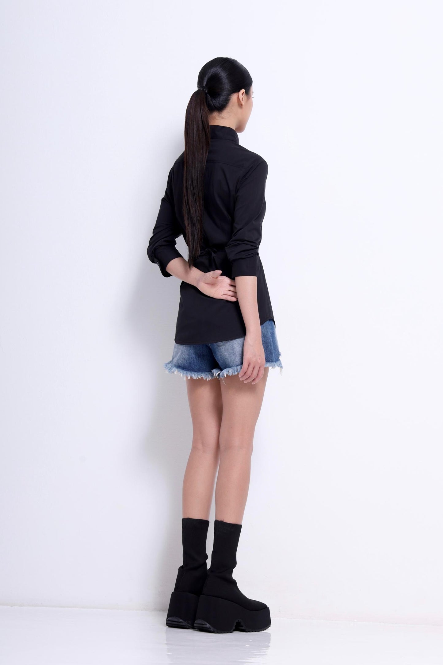 Glinda Mandarin Open Collar Shirt