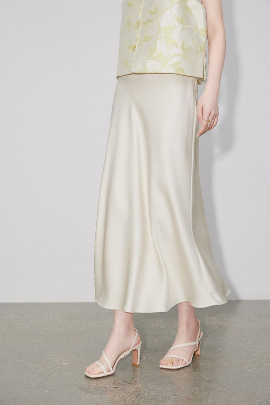 Yun Satin Bias Cut Maxi Skirt