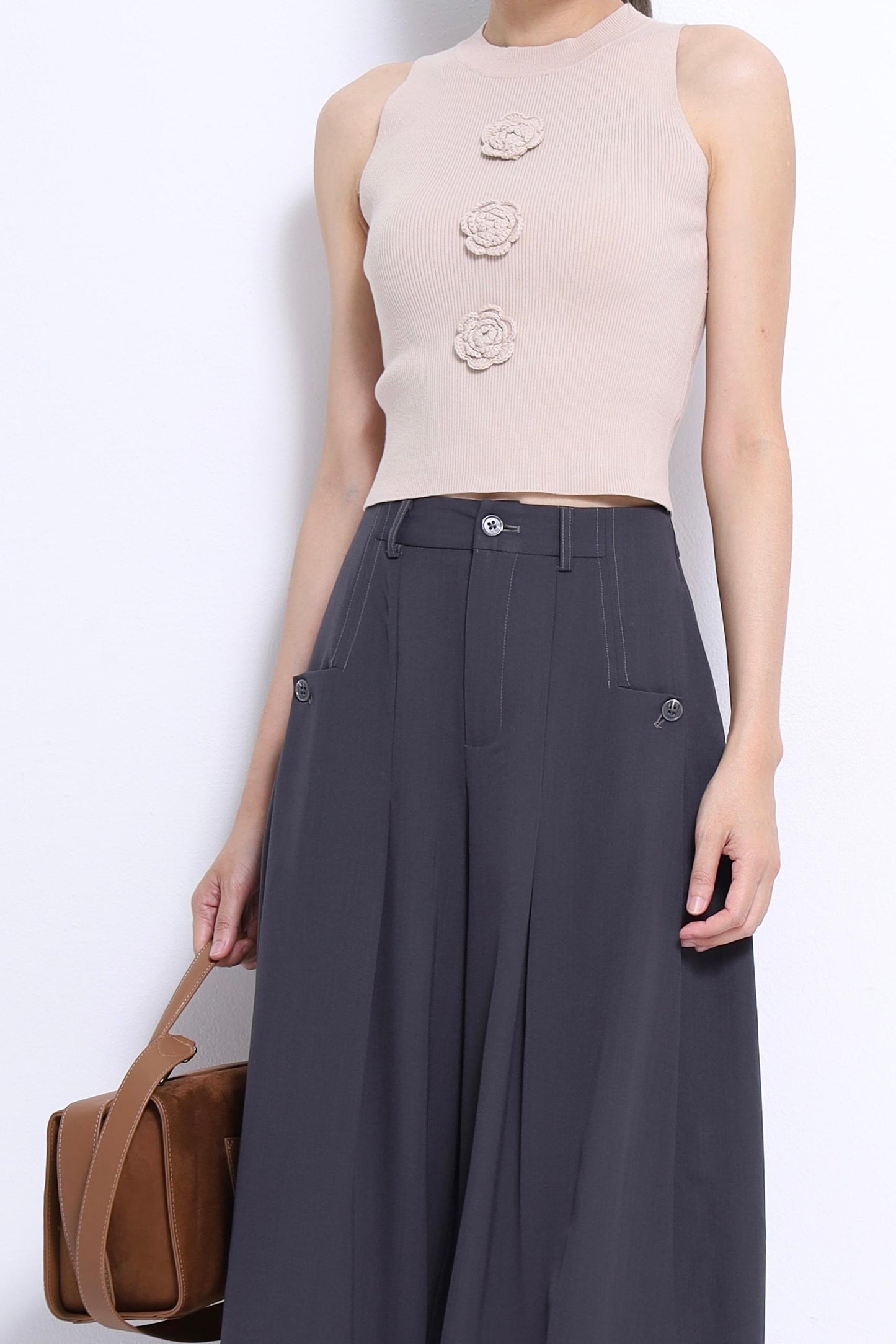 Camille Rose Ribbed Knit Top