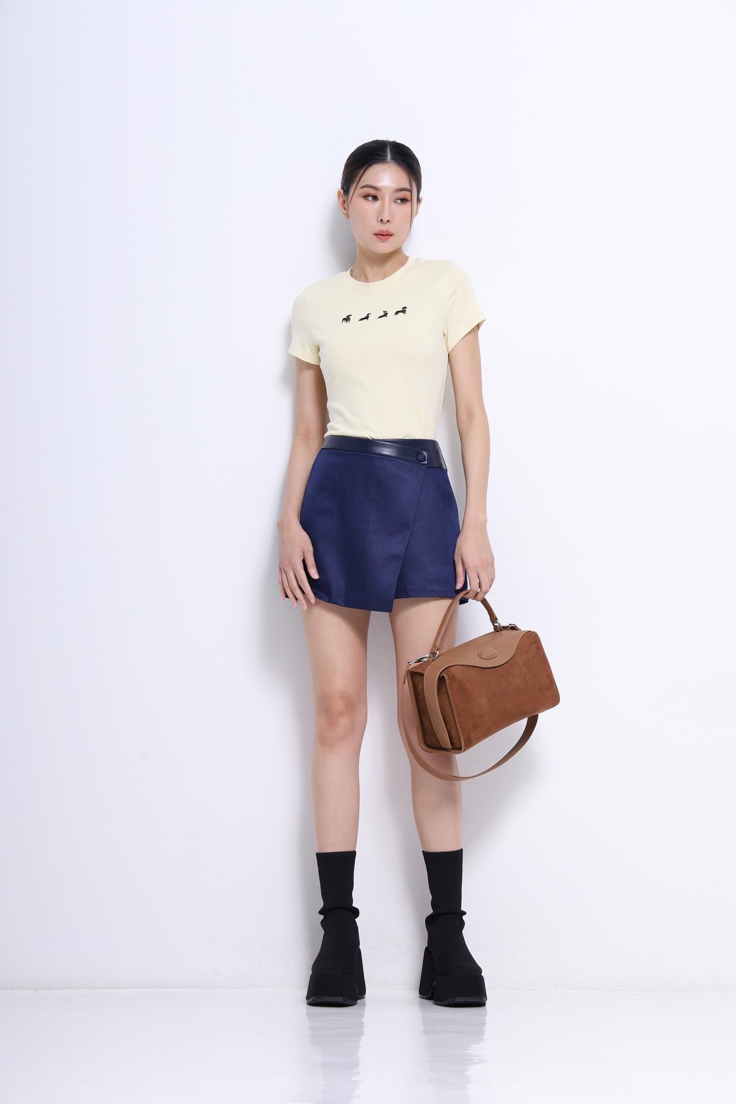 Dachshund Embroidered Fitted Tee