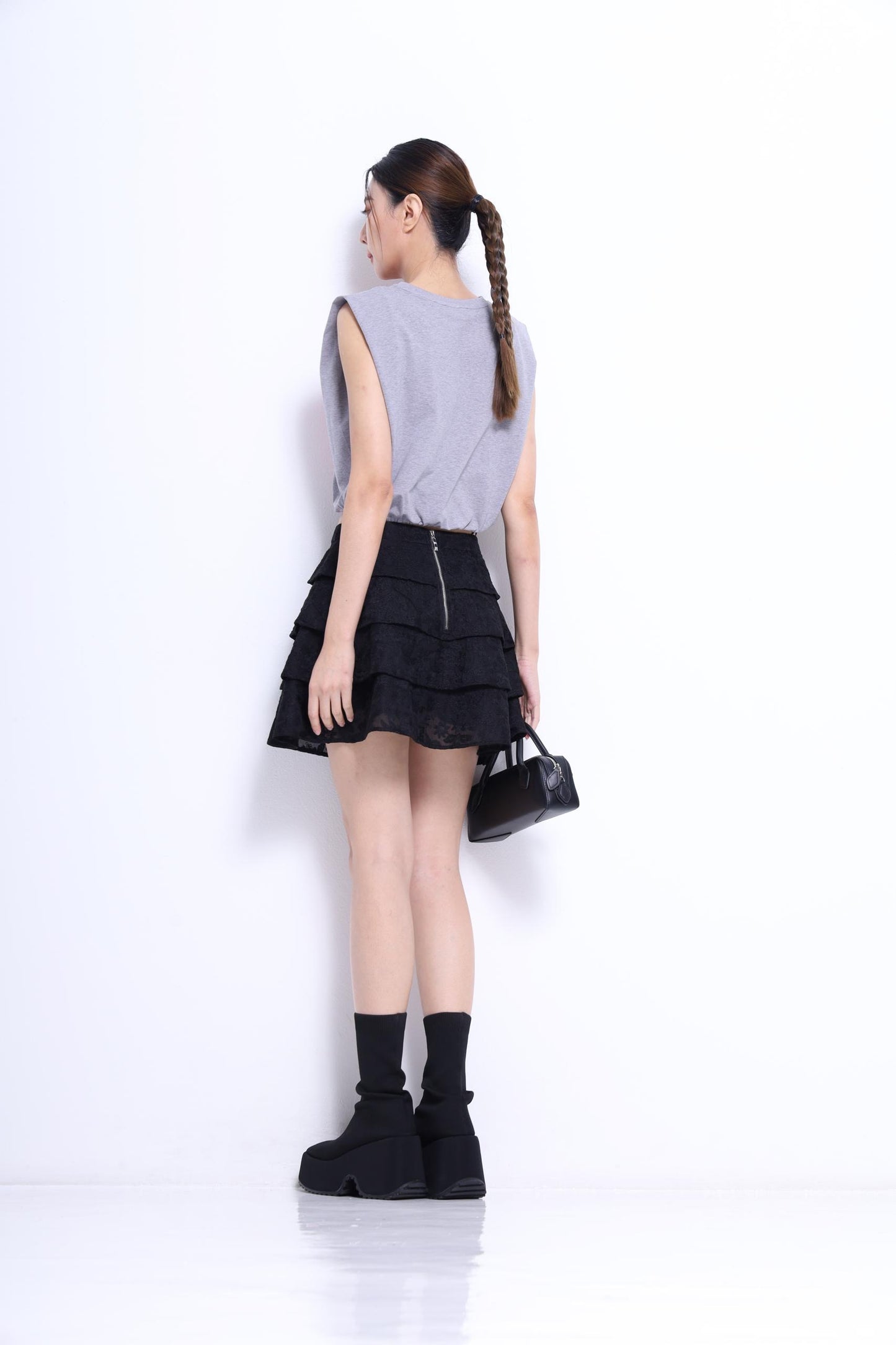 Lia Layered Lace Broderie Skirt