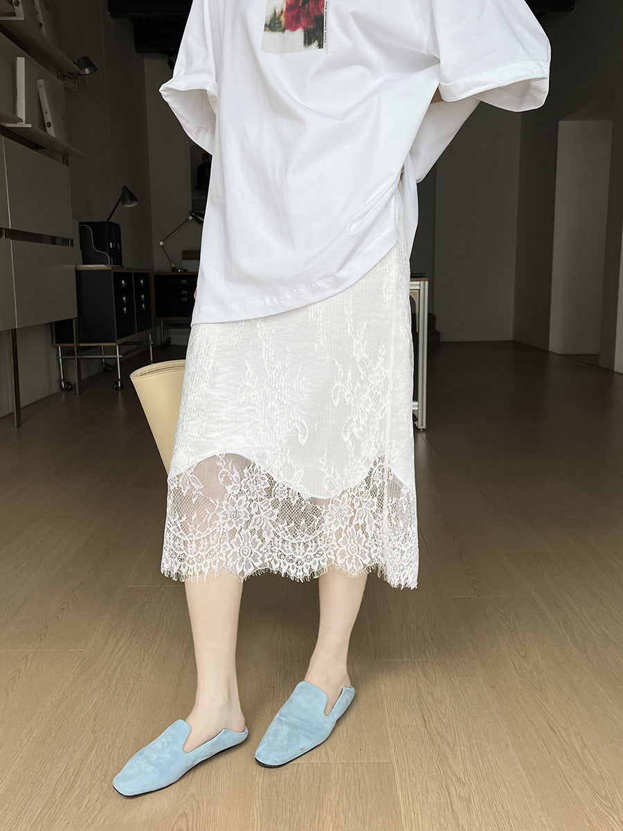 Laurine Lace Overlay Midaxi Skirt