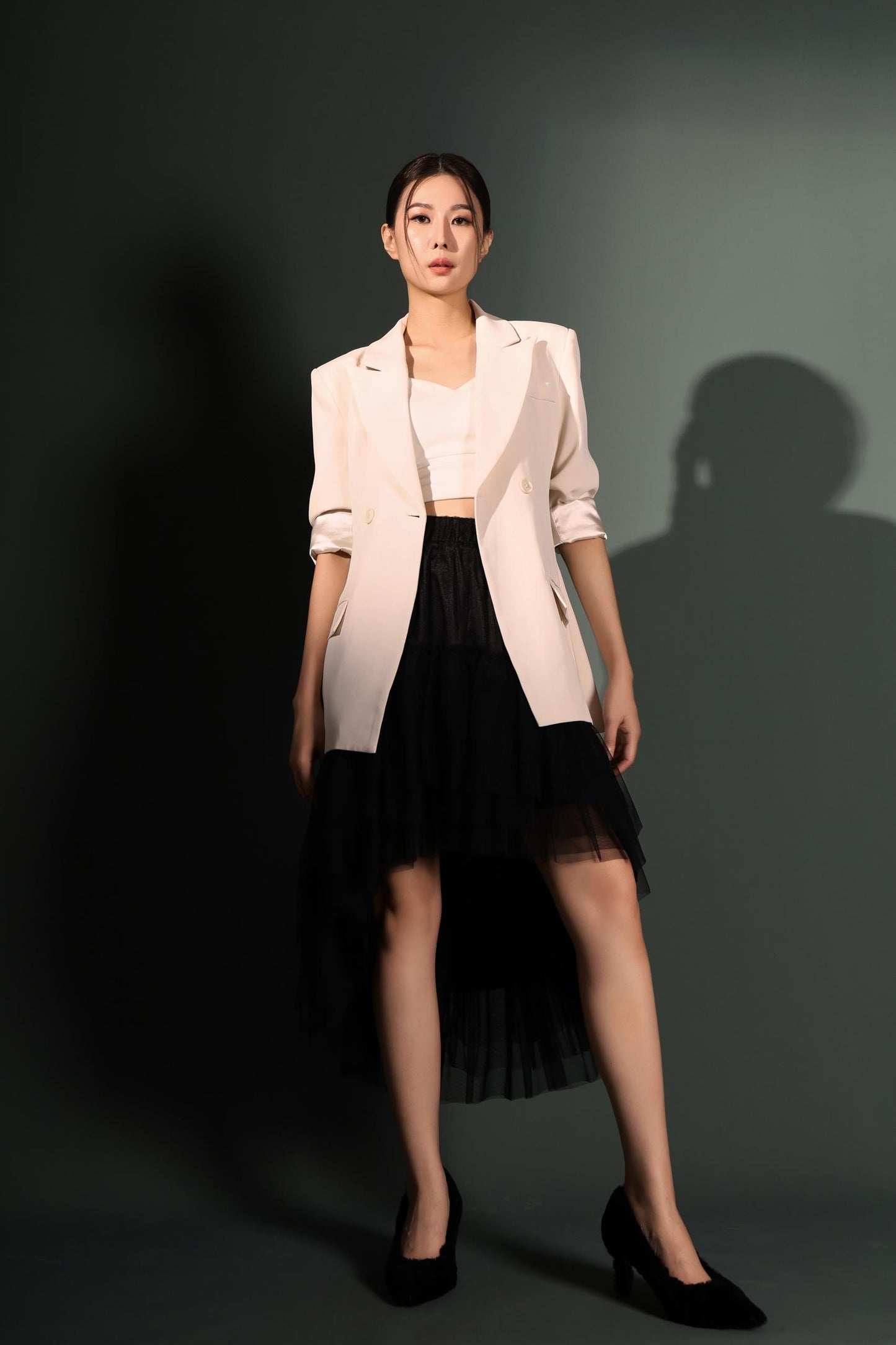Pansy Asymmetrical Tulle Skirt