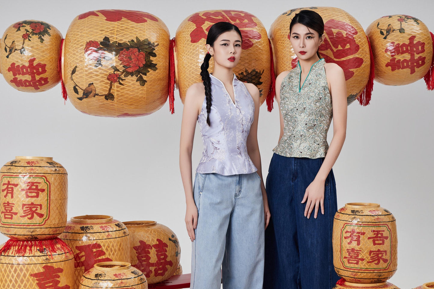 Lian Orient V-Neck Top