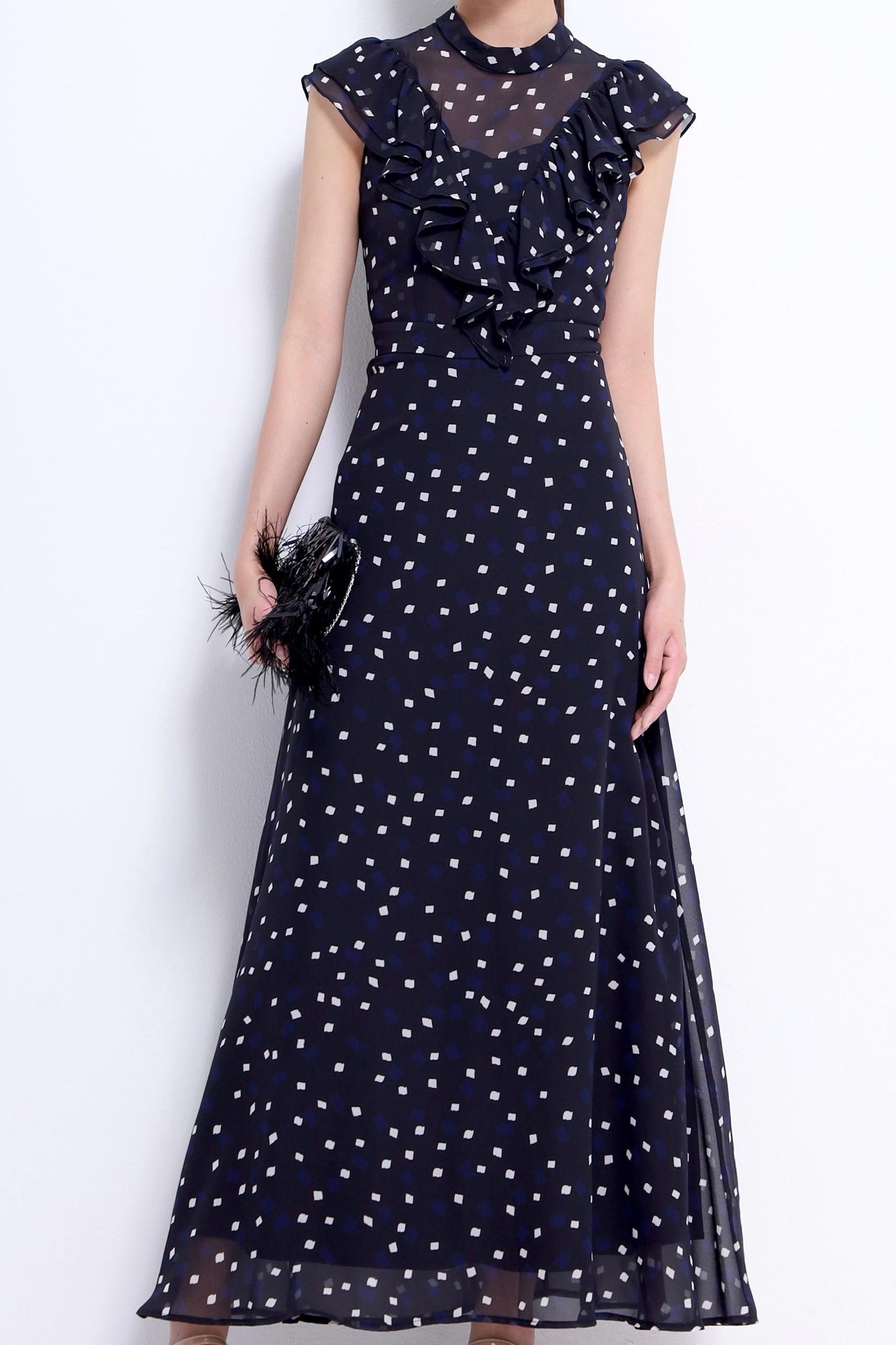 Dauphine Ruffle Chiffon Dress