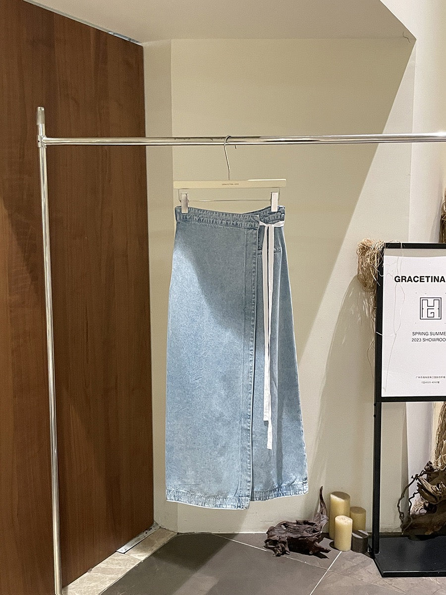 Gracetina Overlap Denim Skirt