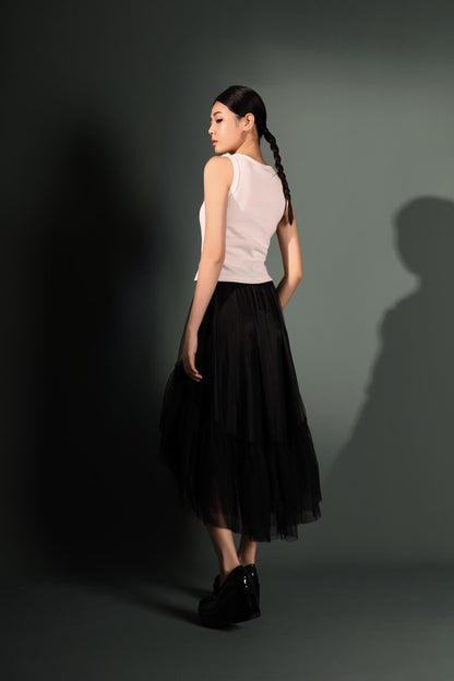 Pansy Asymmetrical Tulle Skirt