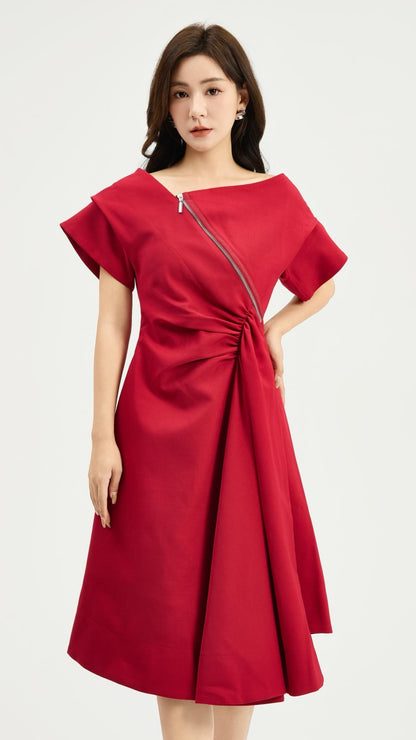 Ziri Asymmetrical Drape Dress