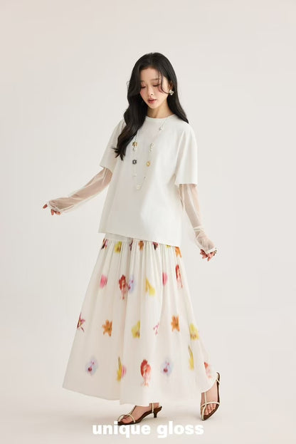 Blossom A-line Floral Skirt