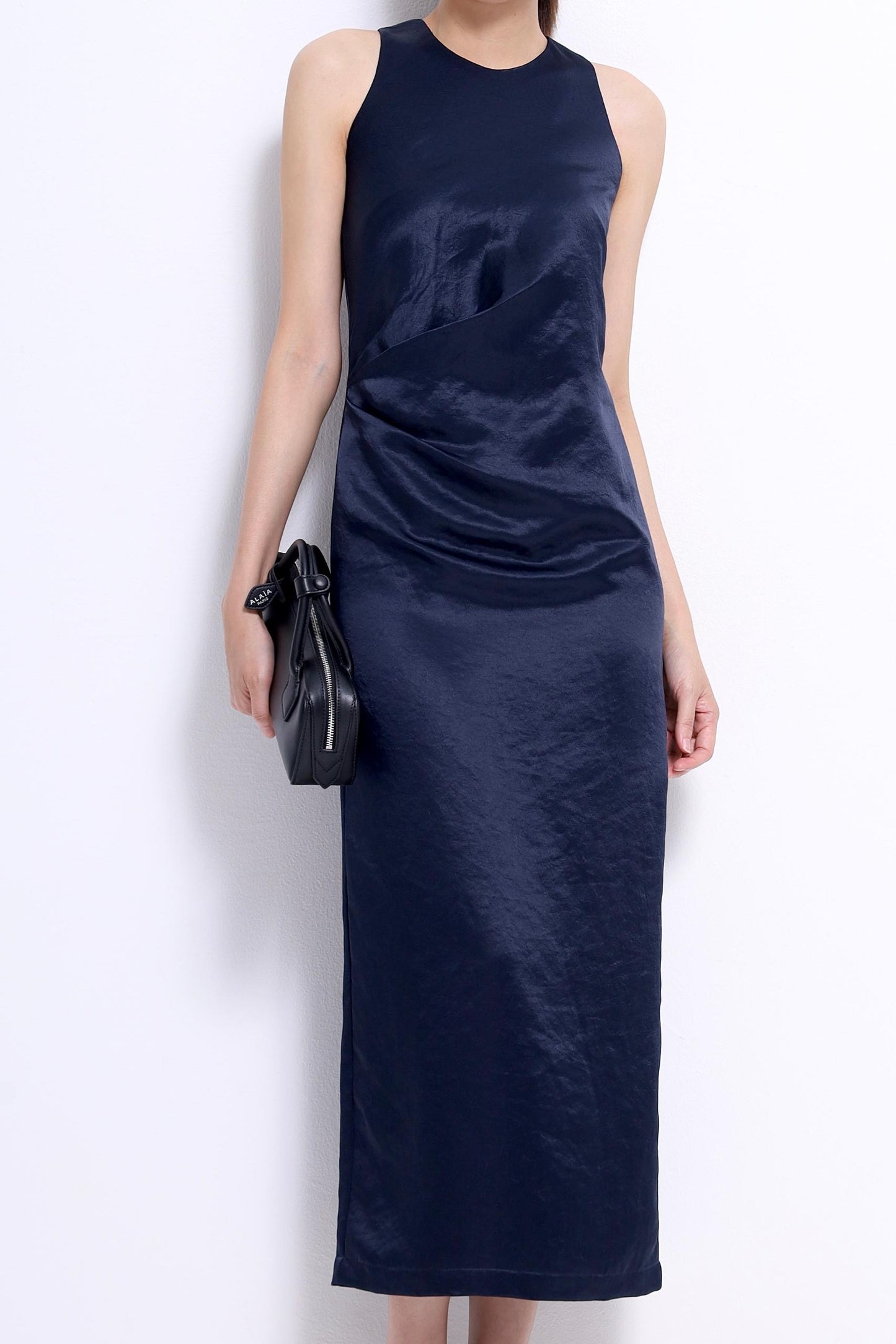 Tammy Pleated Satin Dress