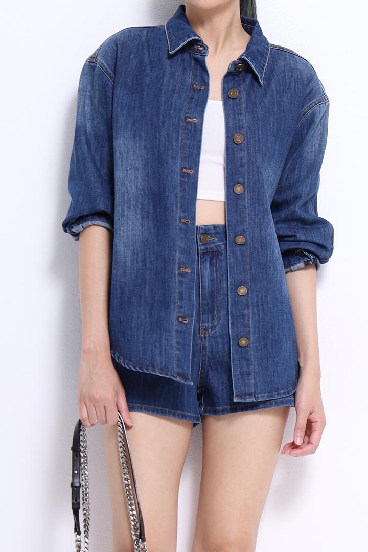 Mandy Washed Denim Shorts