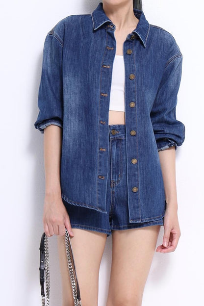 Mandy Washed Denim Shorts