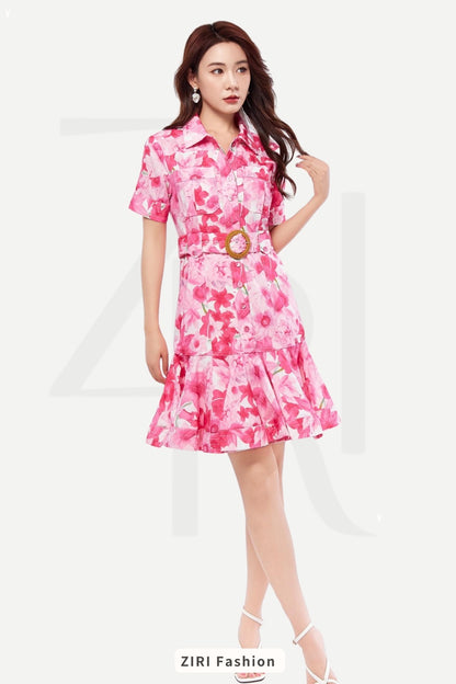 Monet A-line Floral Dress