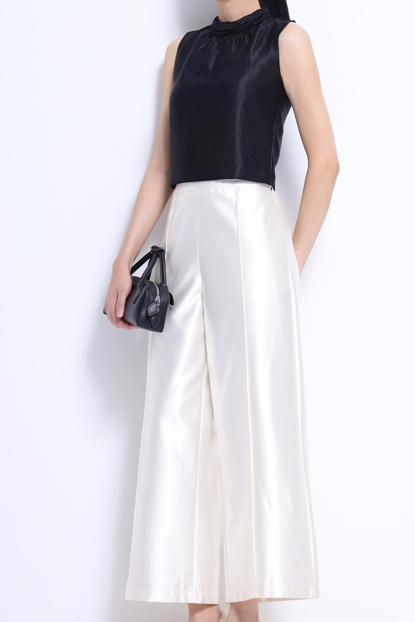 Veron Round Neck Satin Top
