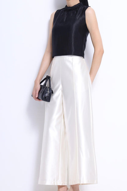 Veron Round Neck Satin Top