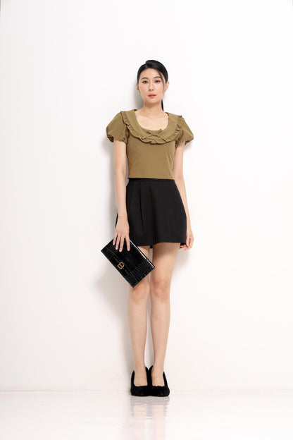 Lily Boat Neck Bow Tie Top